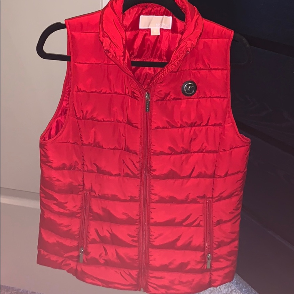 Red Michael Kors Puffer Vest